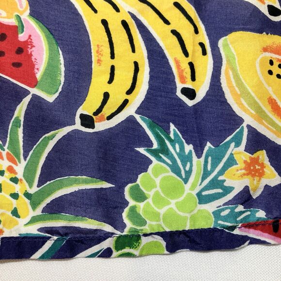 Vintage 90s 100% Silk Colorful Fruit Print Button Down Shirt Women’s Size L - Picture 4 of 11